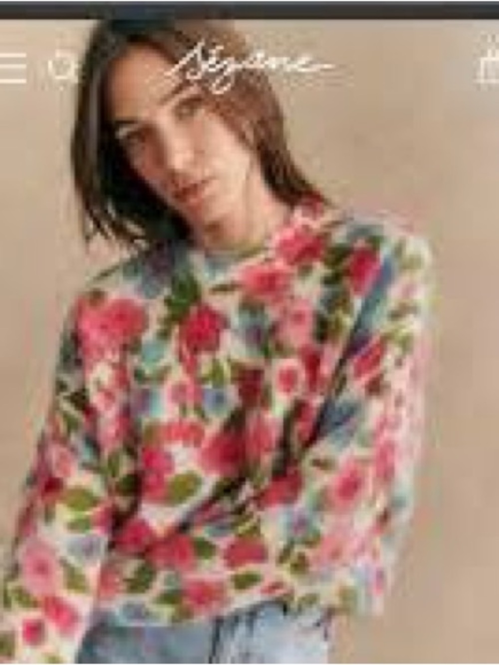 ‼️Moving Sale NWT Sezane Janelia Mohair Wool Floral Sweater in Size XXS